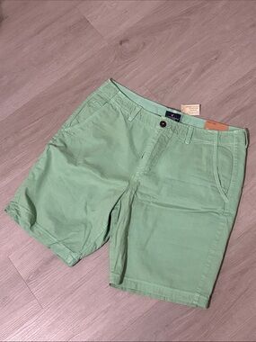 American Eagle Light Green Men’s Chino Shorts - Classic Casual - 36